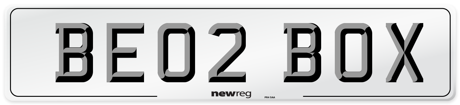 BE02 BOX Number Plate from New Reg